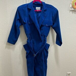 VINTAGE LAUREN Blue Corduroy Dress w/ POCKETS